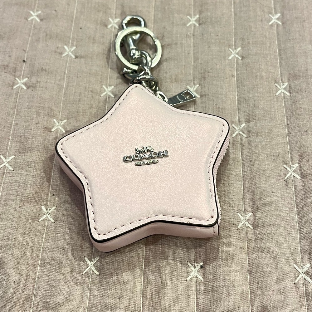 Coach Metallic Pink/Purple Star Bag Charm